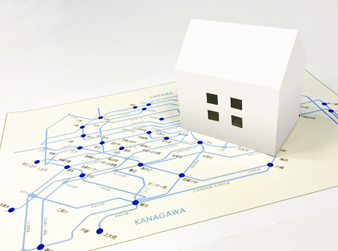 路線図と建物模型